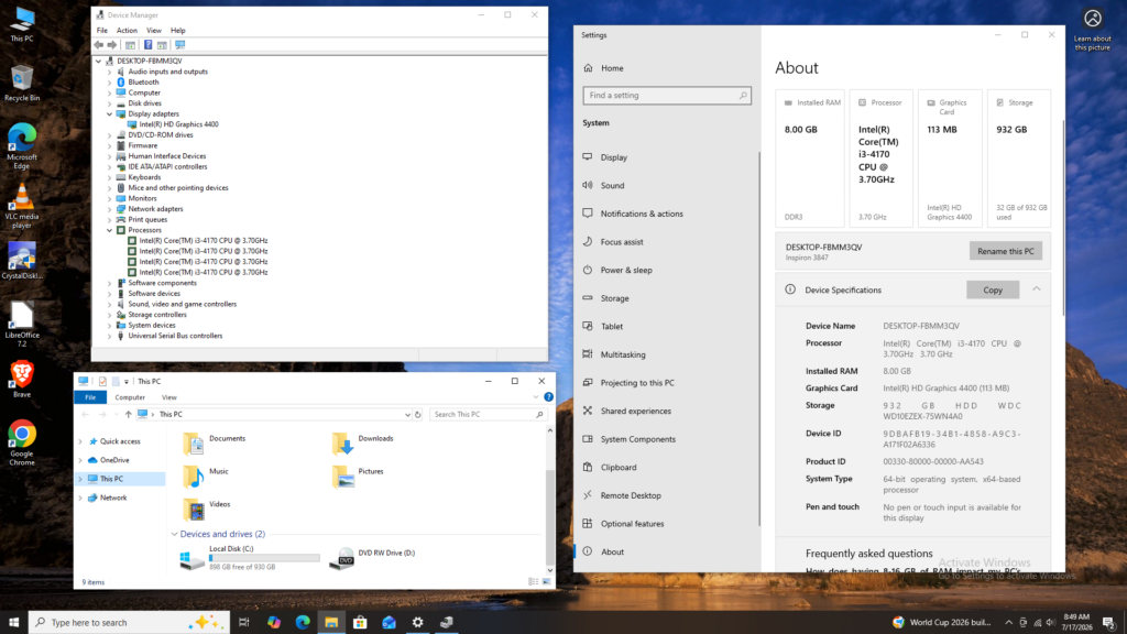 Dell Inspiron 3847 Specs