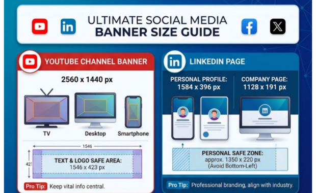 Social Media Banner Size Infographic